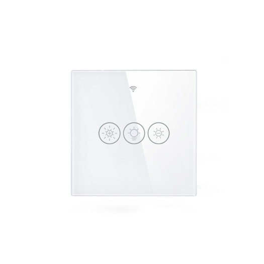 WiFi Smart Light Dimmer Switch RF433 Glass Touch Switch - White